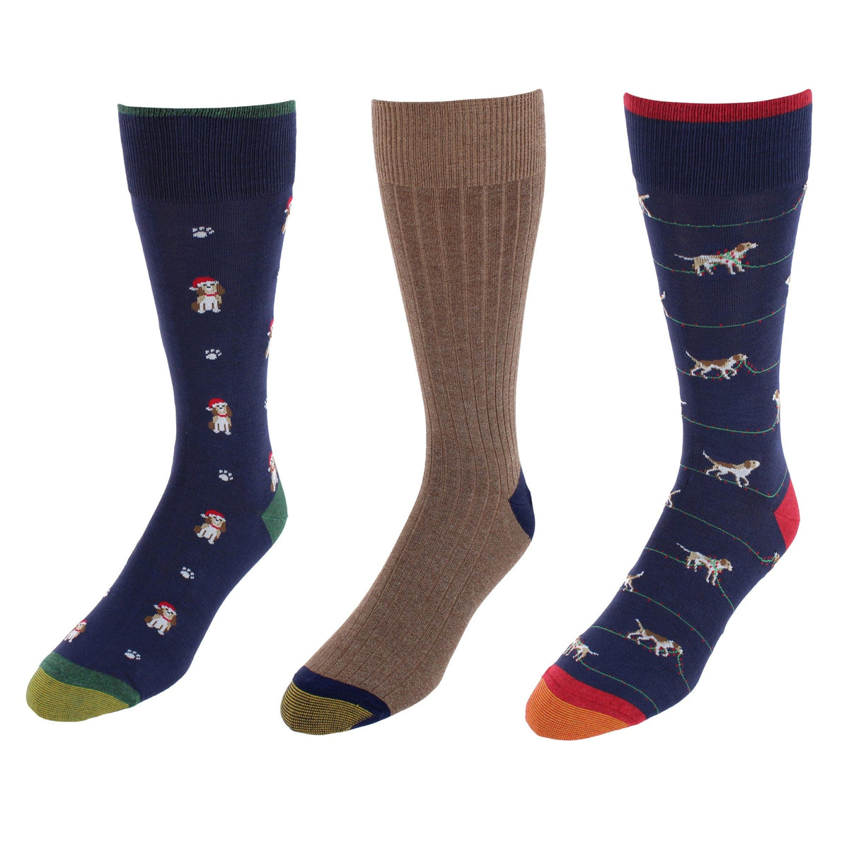 Gold Toe Men's Holiday Hound Crew Socks (Pack of 3)