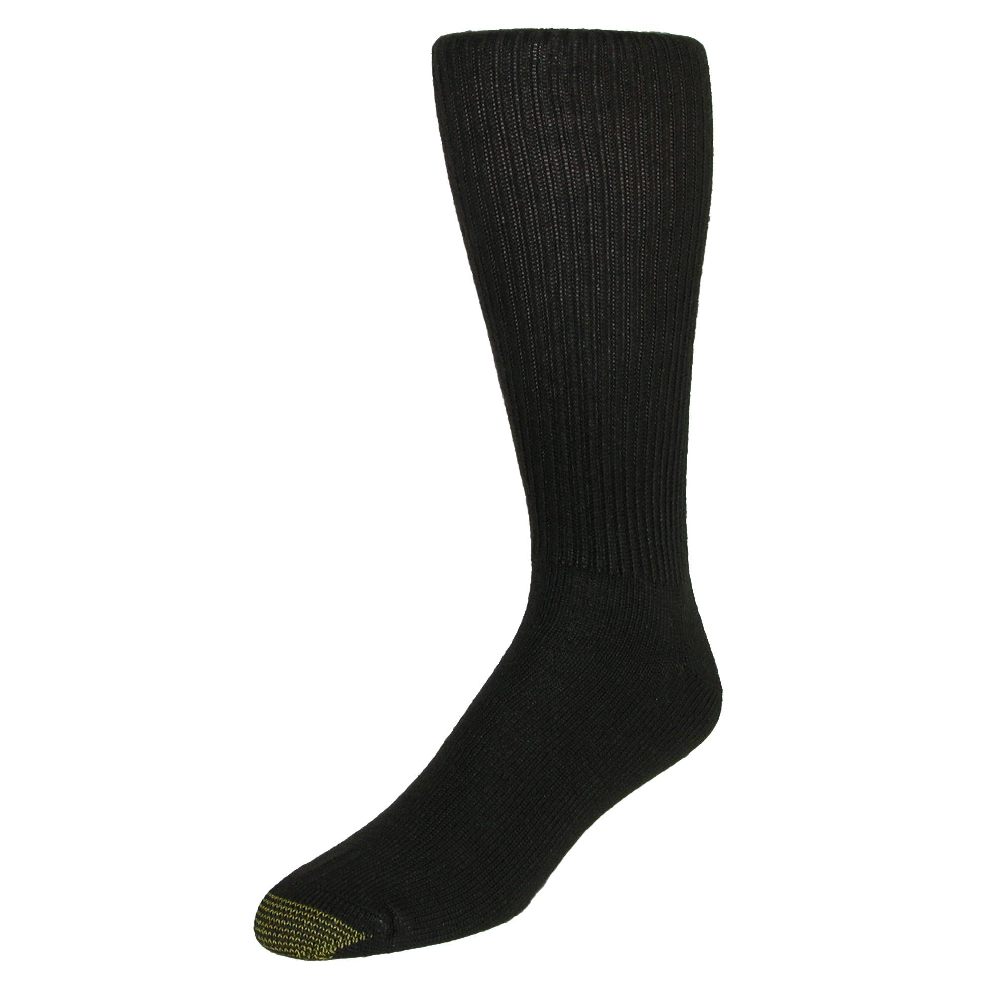 Gold Toe Mens Big and Tall 3 Pair Crew Socks | Black |13-15 Gold Toe Mens Big and Tall 3 Pair Crew Socks | Black |13-15