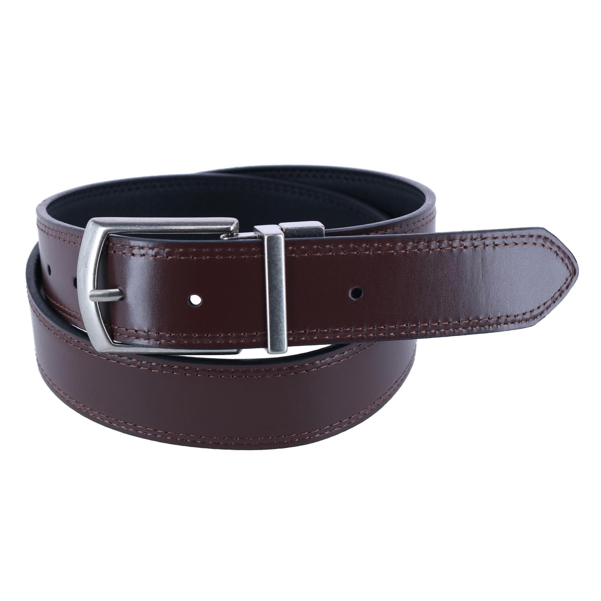 Dickies Men's Leather Reversible Jean Belt - Brown to Black