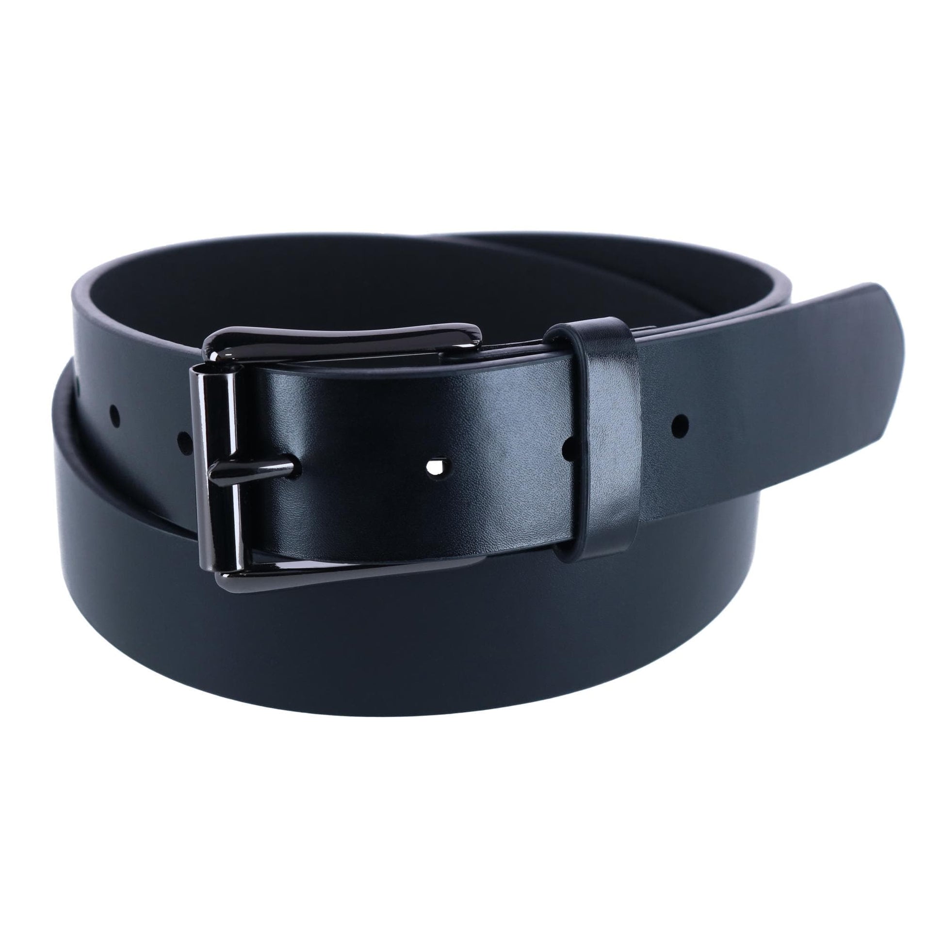 Dickies Men's Cut Edge Bridle Belt with Dark Gunmetal Roller Buckle - Black