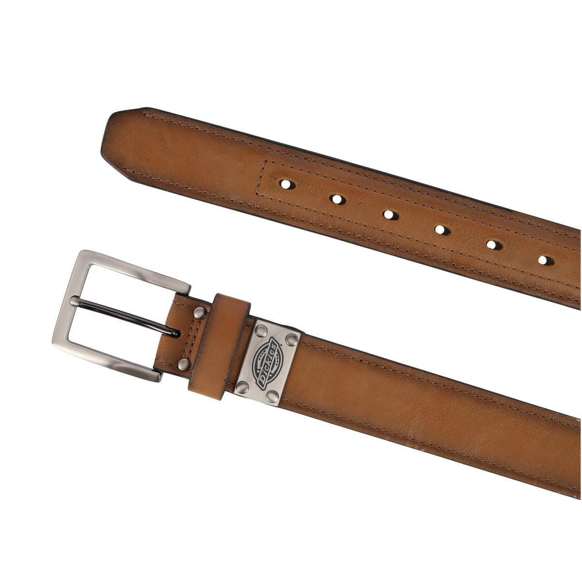 Dickies Men's Reinforced Leather 1 1/2 Inch Work Belt - Brown