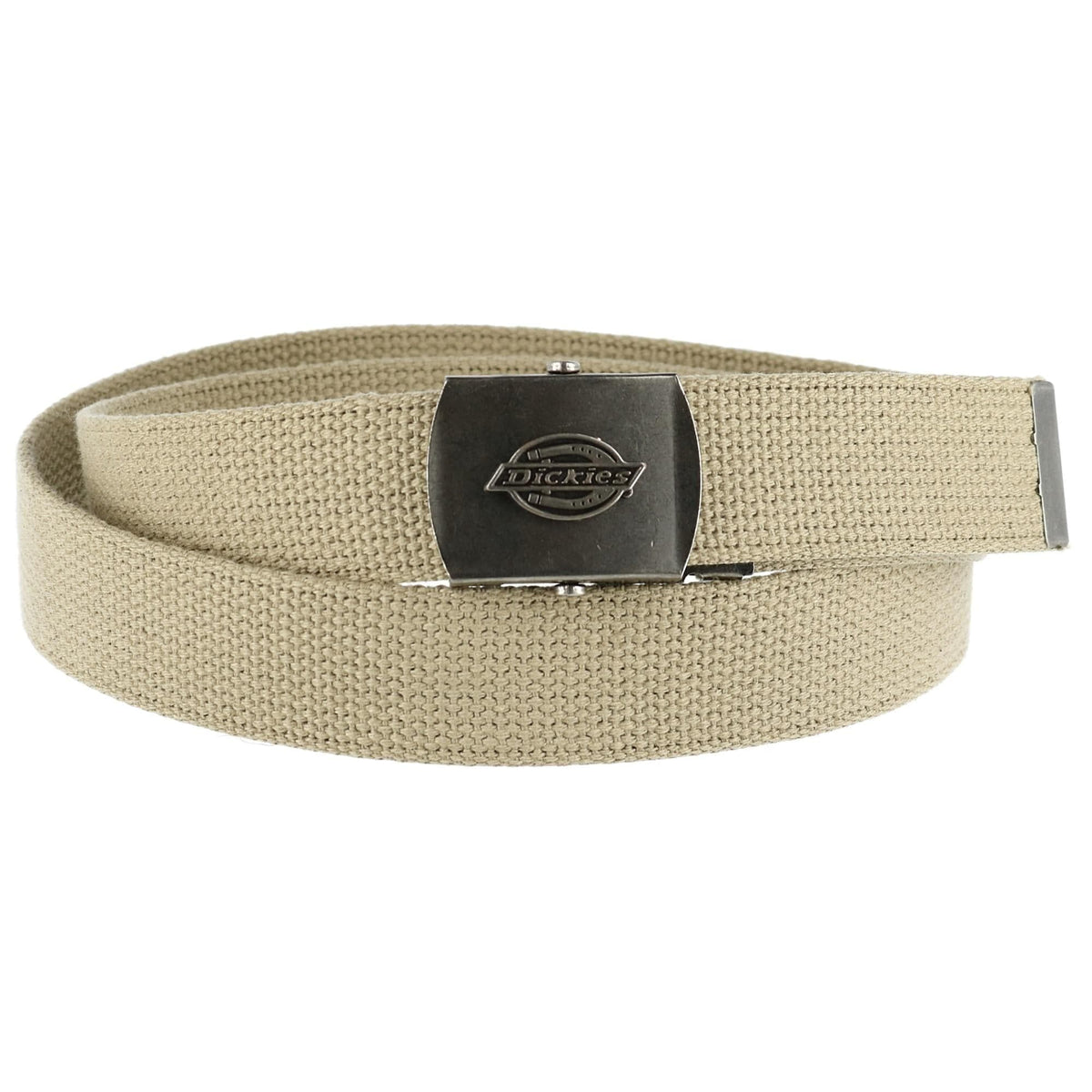 Dickies Men's Adjustable Fabric Belt with Military Buckle - Beige