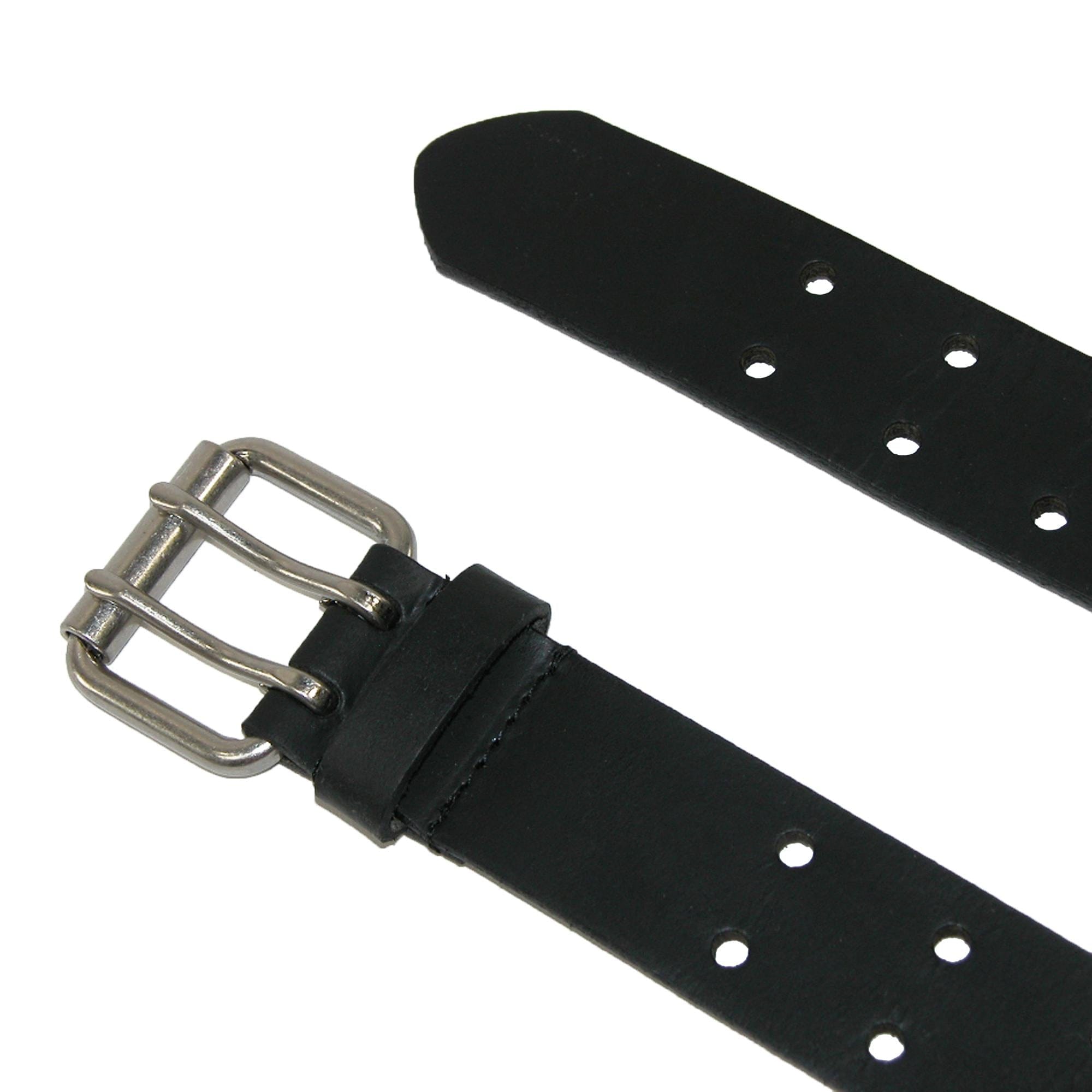 Dickies Men's Big & Tall Leather Two Hole Bridle Belt - Black