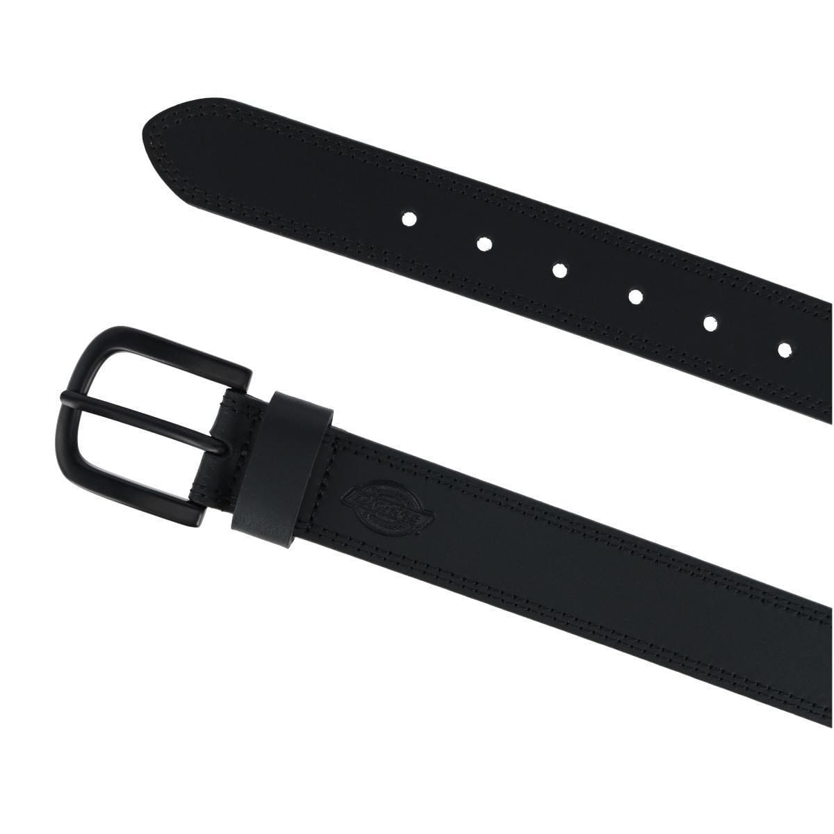 Dickies Men's Big & Tall Double Row Stitch Belt with Matte Buckle - Black