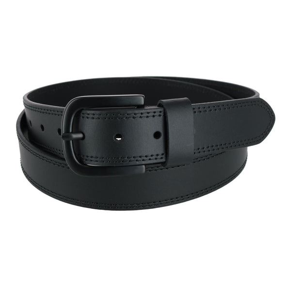 Men's Big & Tall Double Row Stitch Belt with Matte Buckle