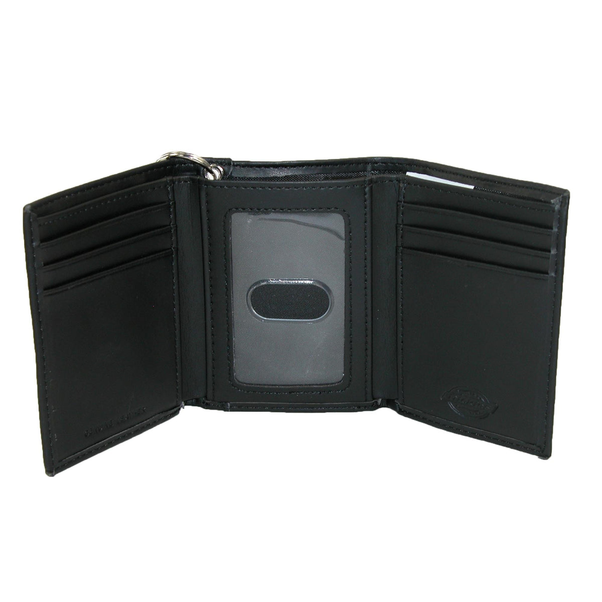 Dickies Men's Leather Trifold Chain Wallet - Black