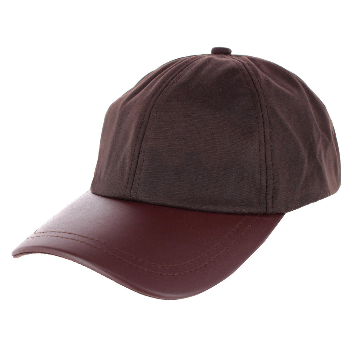 Henschel Hats Men's Waxed Cotton Leather Baseball Hat