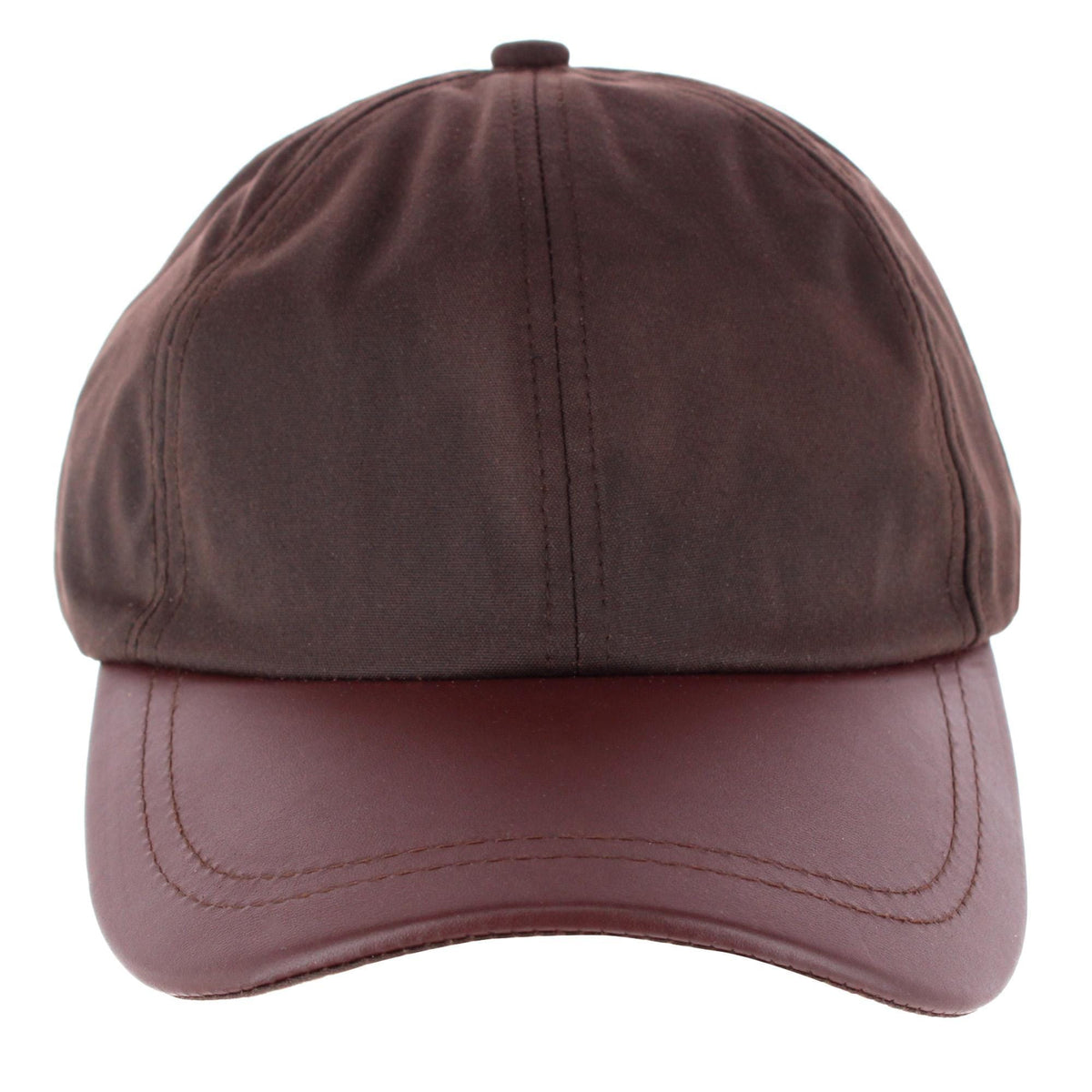 Henschel Hats Men's Waxed Cotton Leather Baseball Hat - Brown