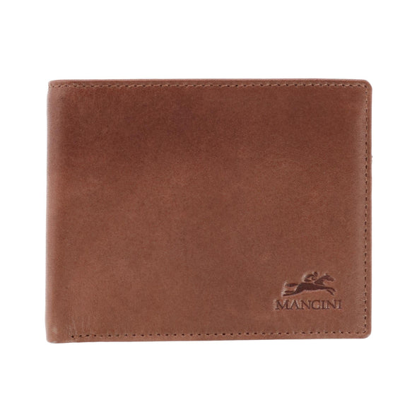 Men's Leather Bellagio RFID Bifold Wallet with Zipper Coin Pocket