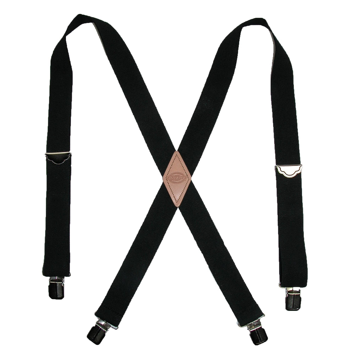 Dickies Men's Elastic X-Back Heavy Duty Clip-End Work Suspender Braces - Black
