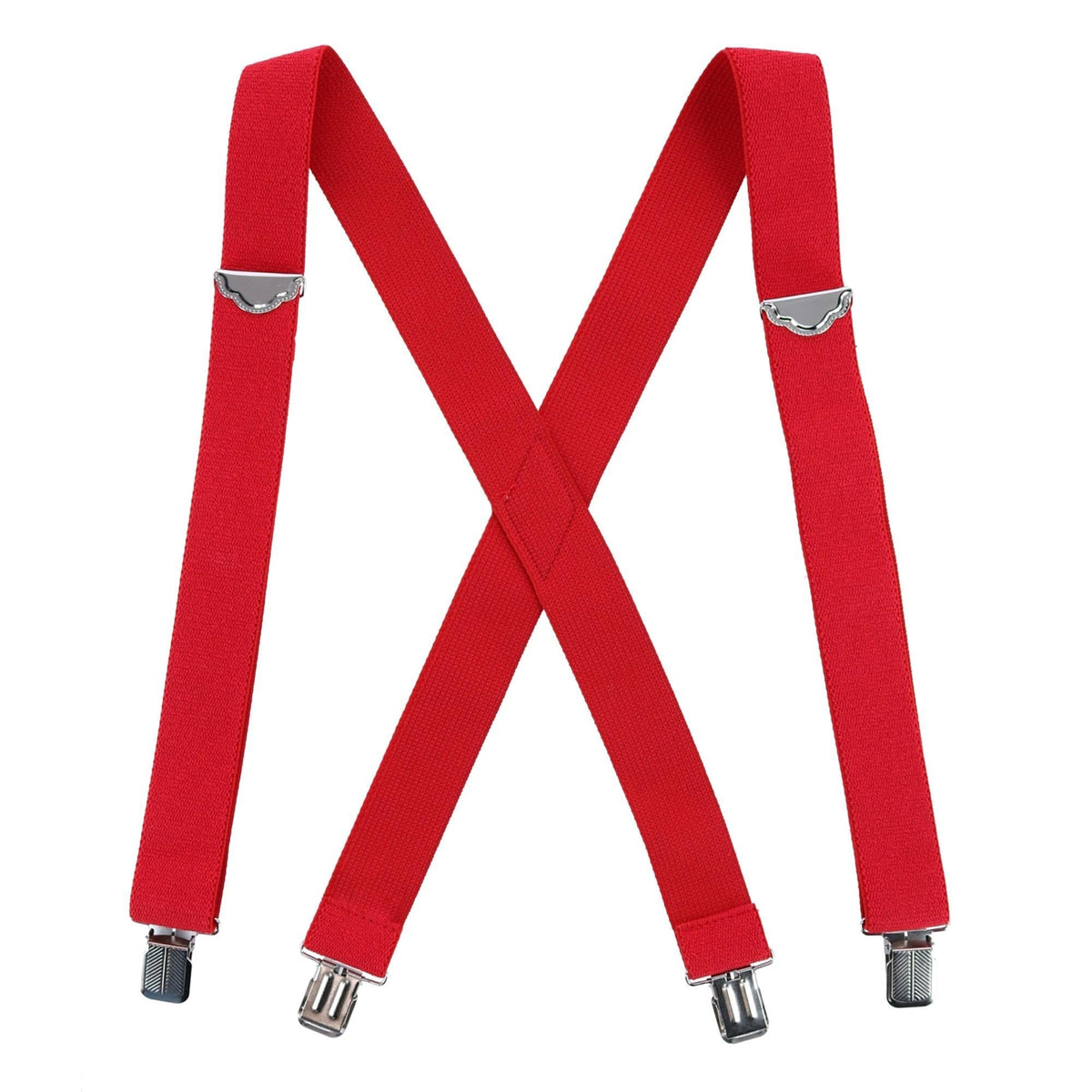 Dickies Men's Elastic X-Back Heavy Duty Clip-End Work Suspender Braces - Red