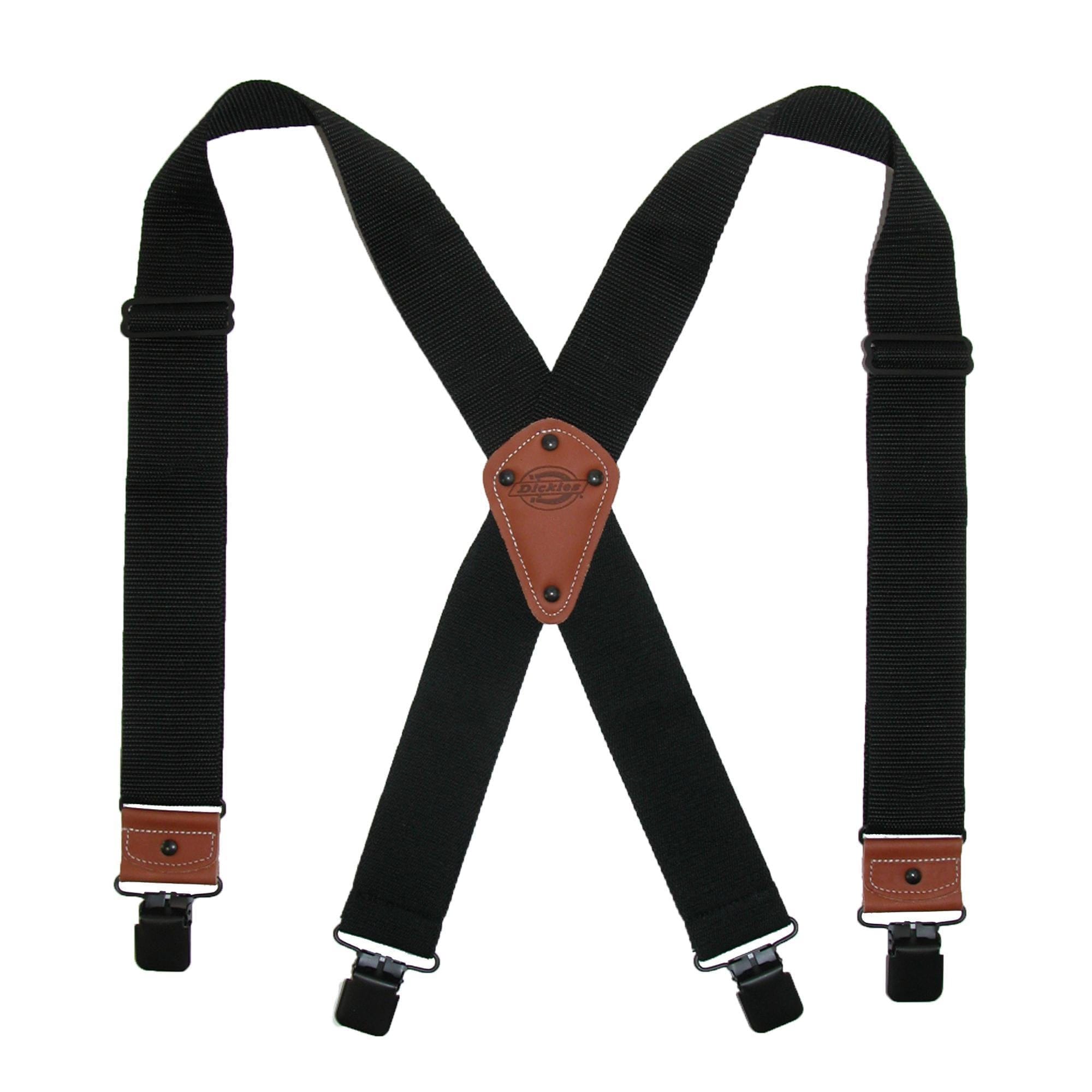 Dickies Men's Industrial Strength Ballistic Nylon Clip End Work Suspenders - Black