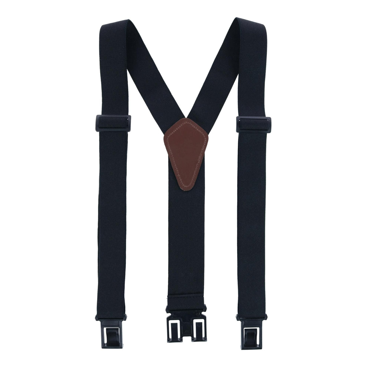 Dickies Men's Elastic Solid Color Suspender with Belt Clip-End - Black