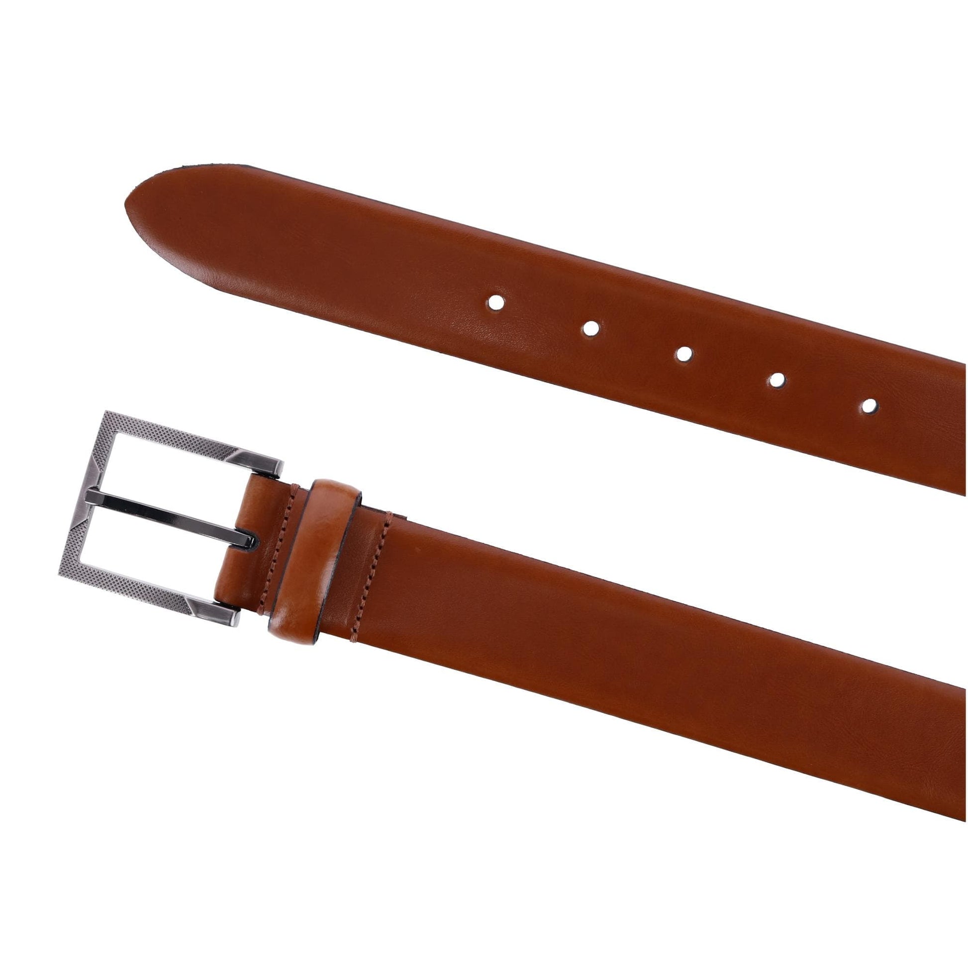 CTM® Men's Italian Genuine Supple Leather Belt - Cognac