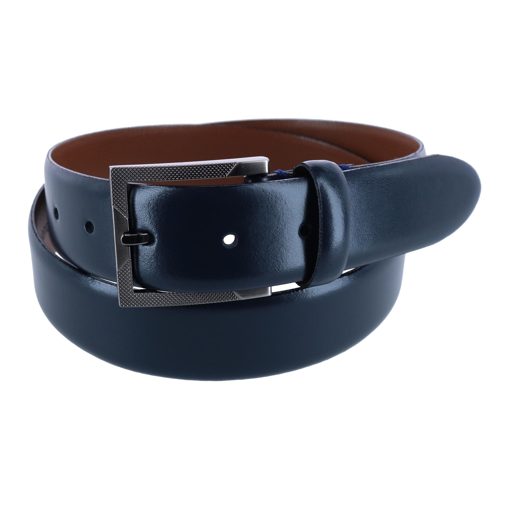 CTM® Men's Italian Genuine Supple Leather Belt - Navy