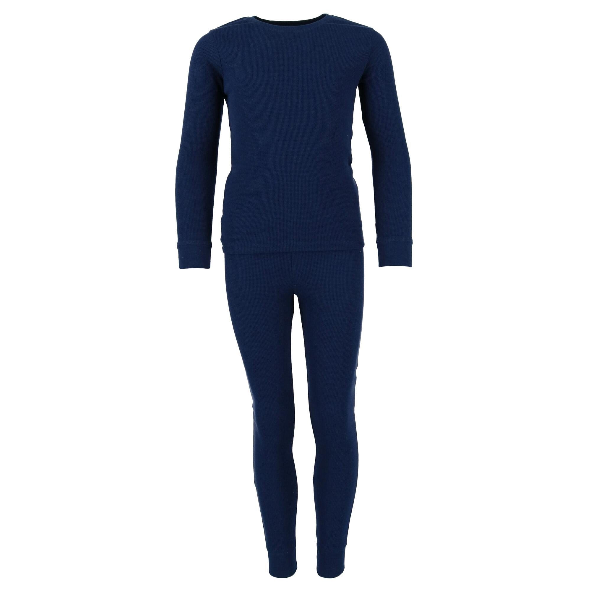 Only Boys Kid's Waffle Thermal Long Underwear 2-Piece Set - Navy
