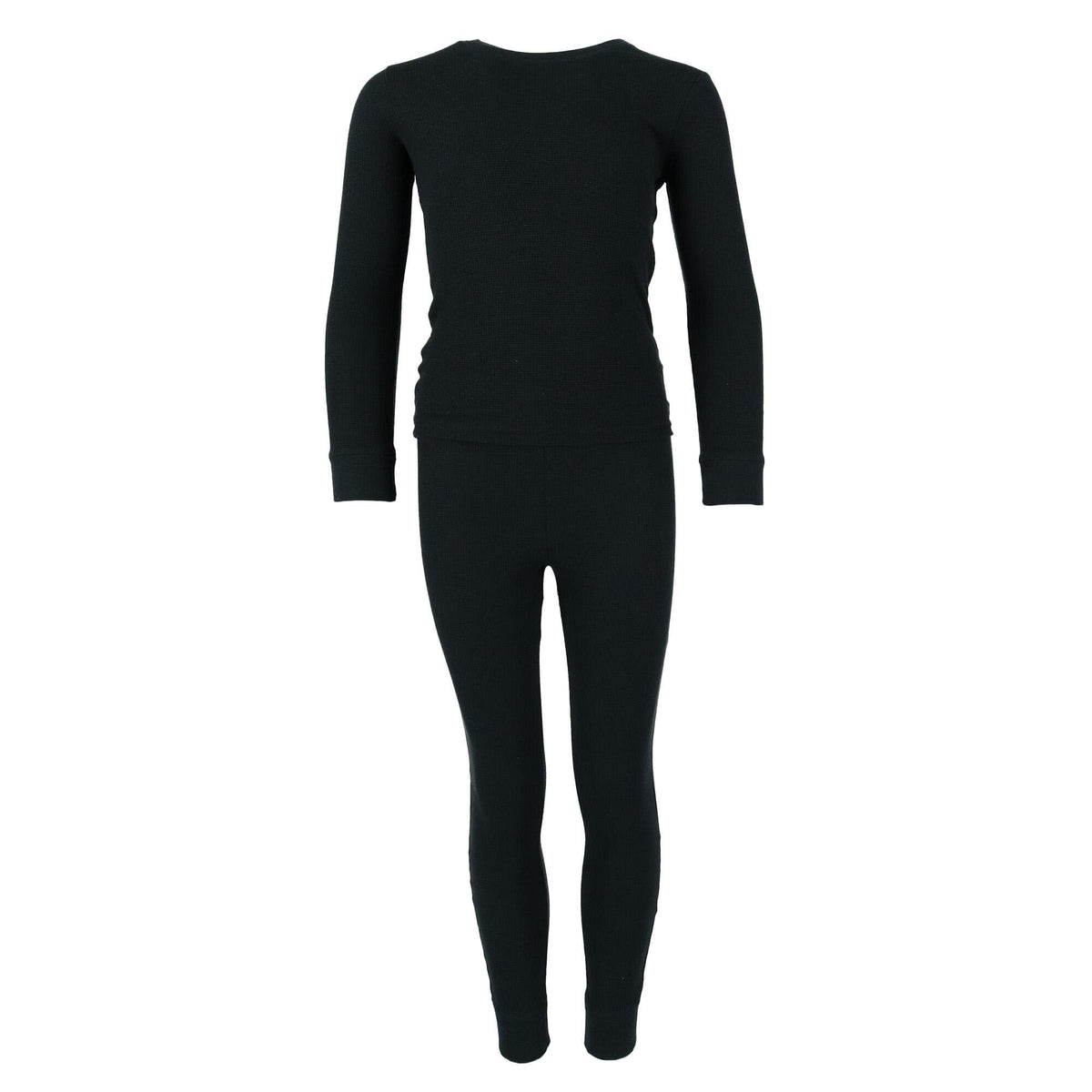 Only Boys Toddler Waffle Thermal Long Underwear 2-Piece Set - Black