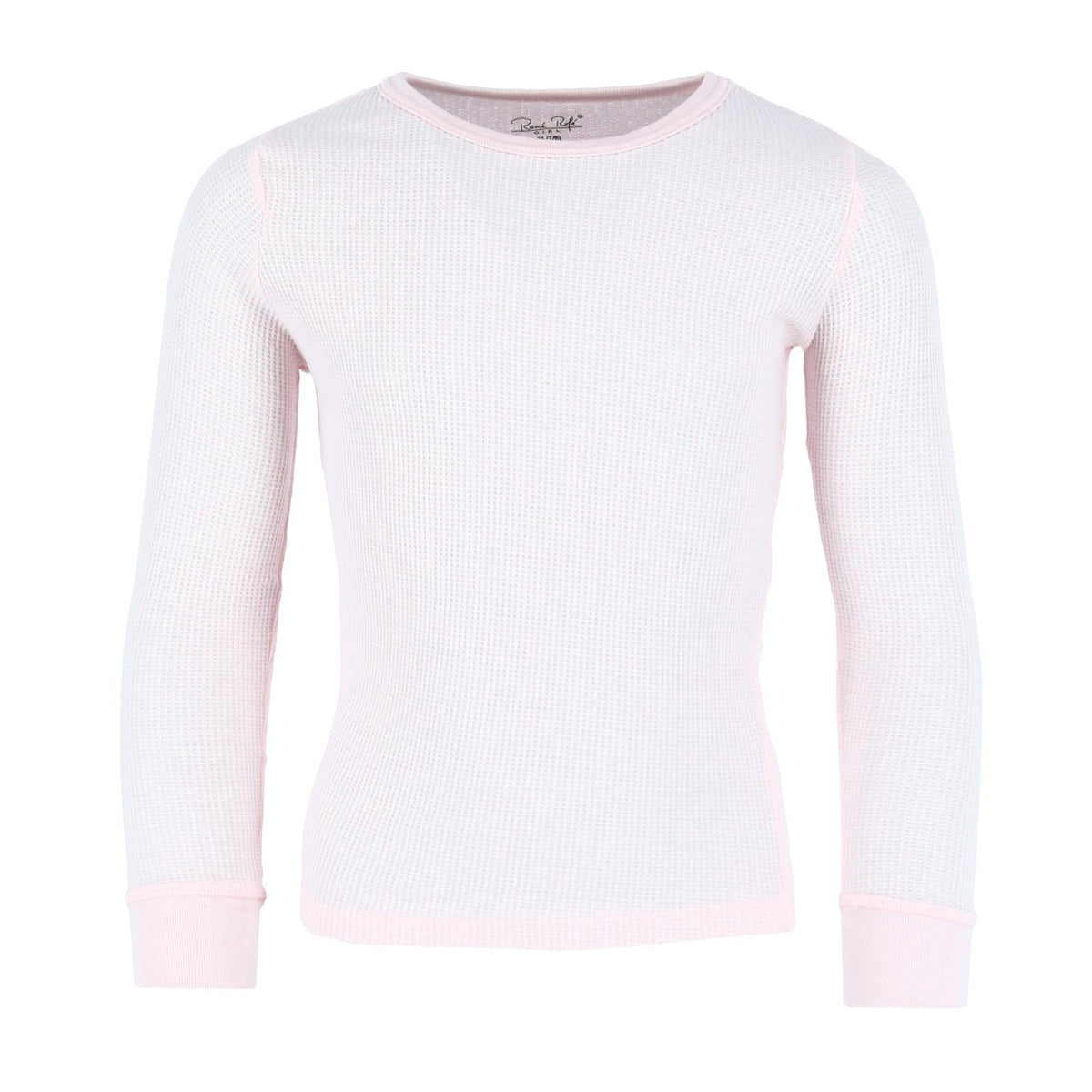 Rene Rofe Girl's Waffle Thermal Long Underwear 2-Piece Set - Light Pink