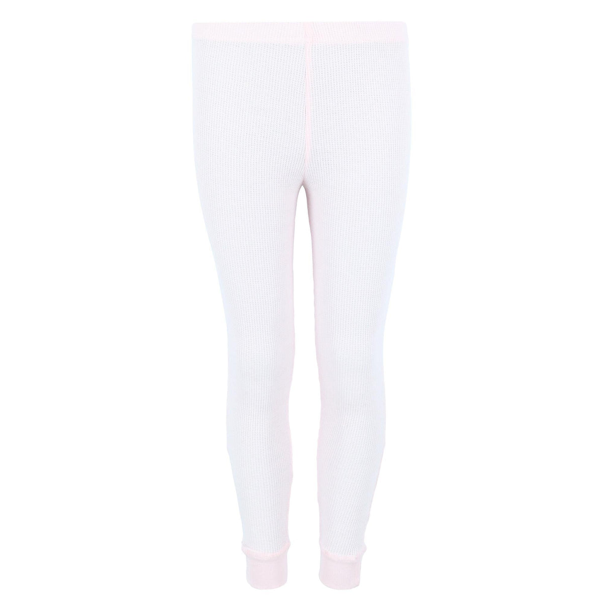 Rene Rofe Girl's Waffle Thermal Long Underwear 2-Piece Set - Light Pink