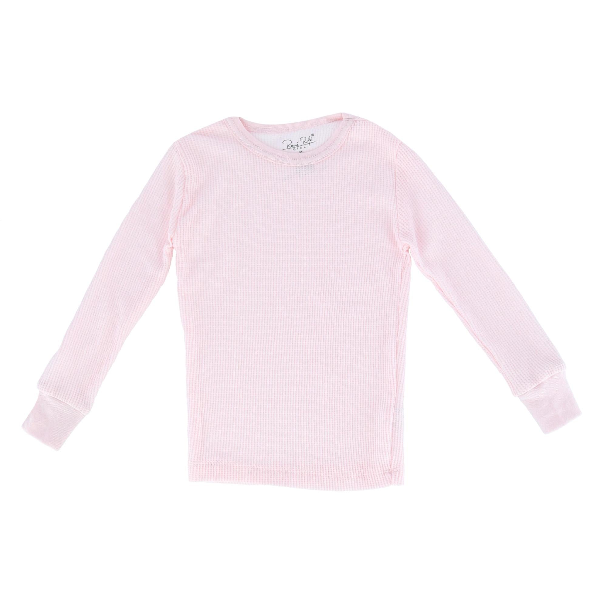 Rene Rofe Toddler Girl's Waffle Thermal Long Underwear 2-Piece Set - Light Pink