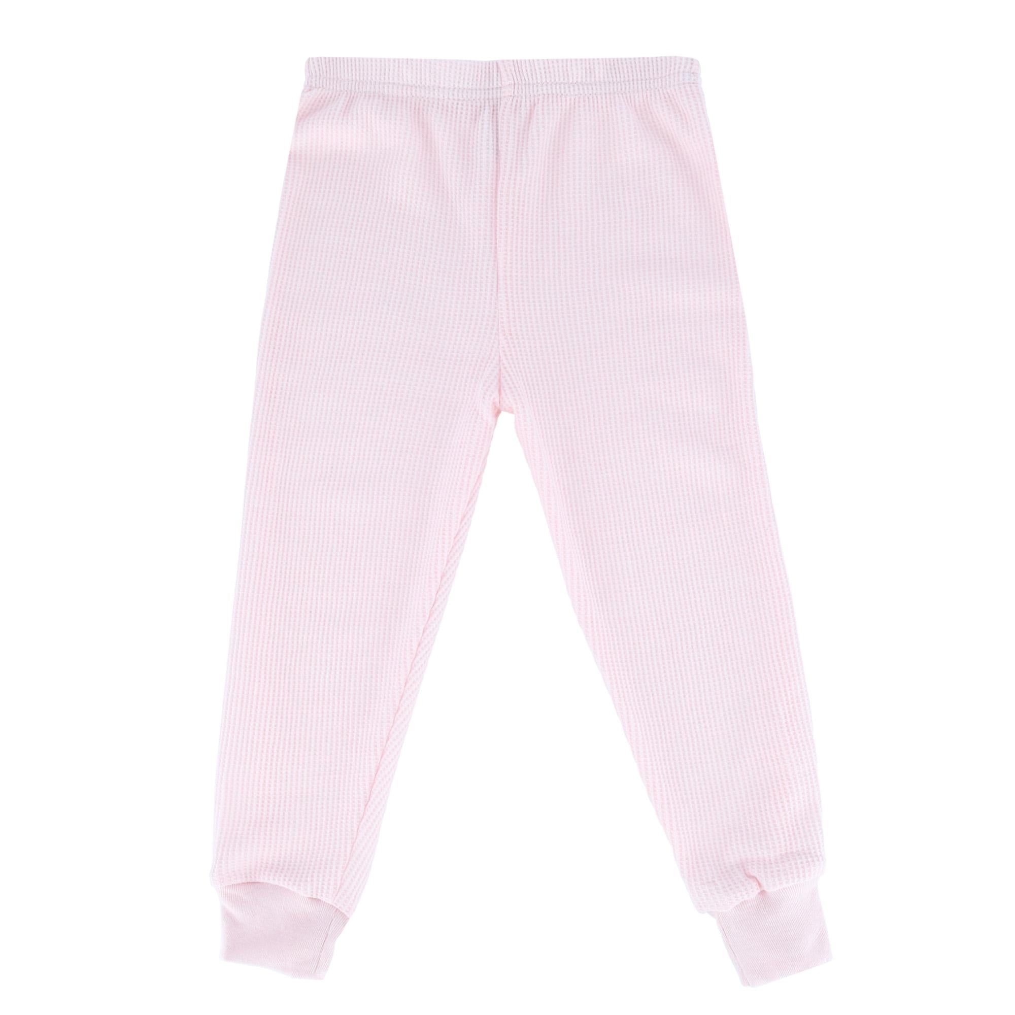 Rene Rofe Toddler Girl's Waffle Thermal Long Underwear 2-Piece Set - Light Pink