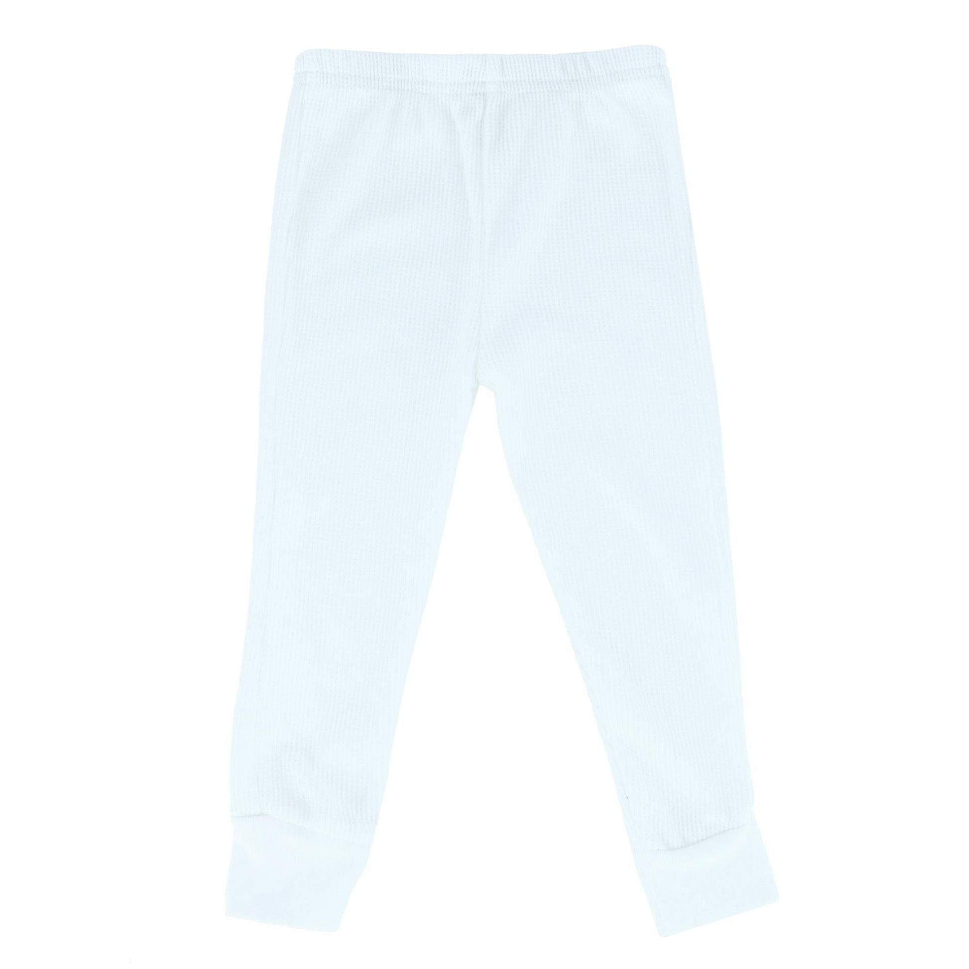 Rene Rofe Toddler Girl's Waffle Thermal Long Underwear 2-Piece Set - White