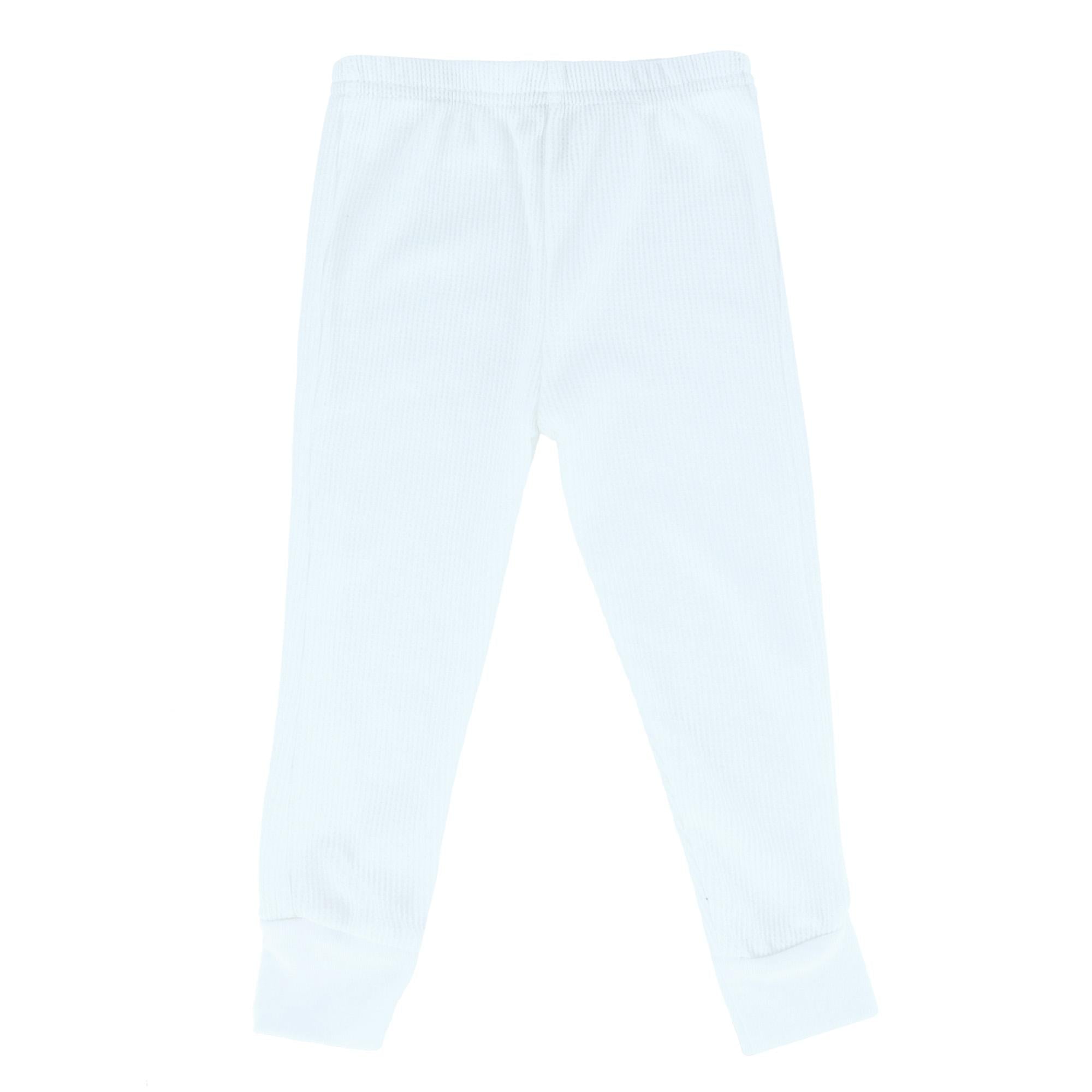Rene Rofe Toddler Girl's Waffle Thermal Long Underwear 2-Piece Set - White