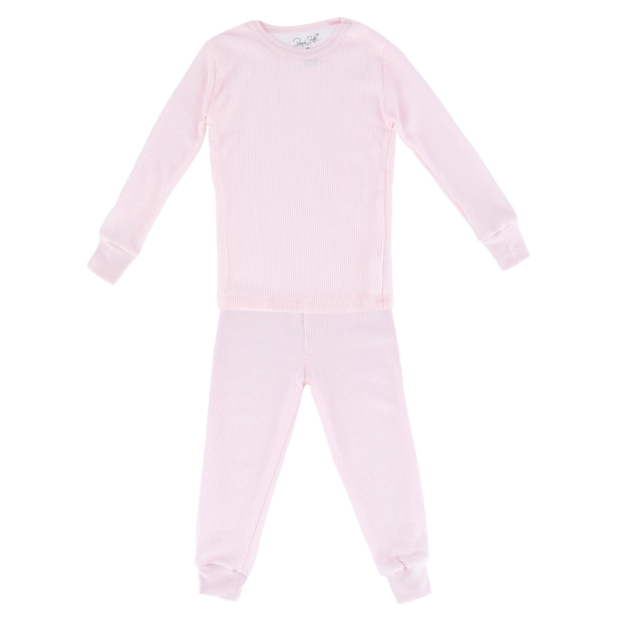 Rene Rofe Toddler Girl's Waffle Thermal Long Underwear 2-Piece Set - Toddler Girl's Waffle Thermal Long Underwear 2-Piece Set
