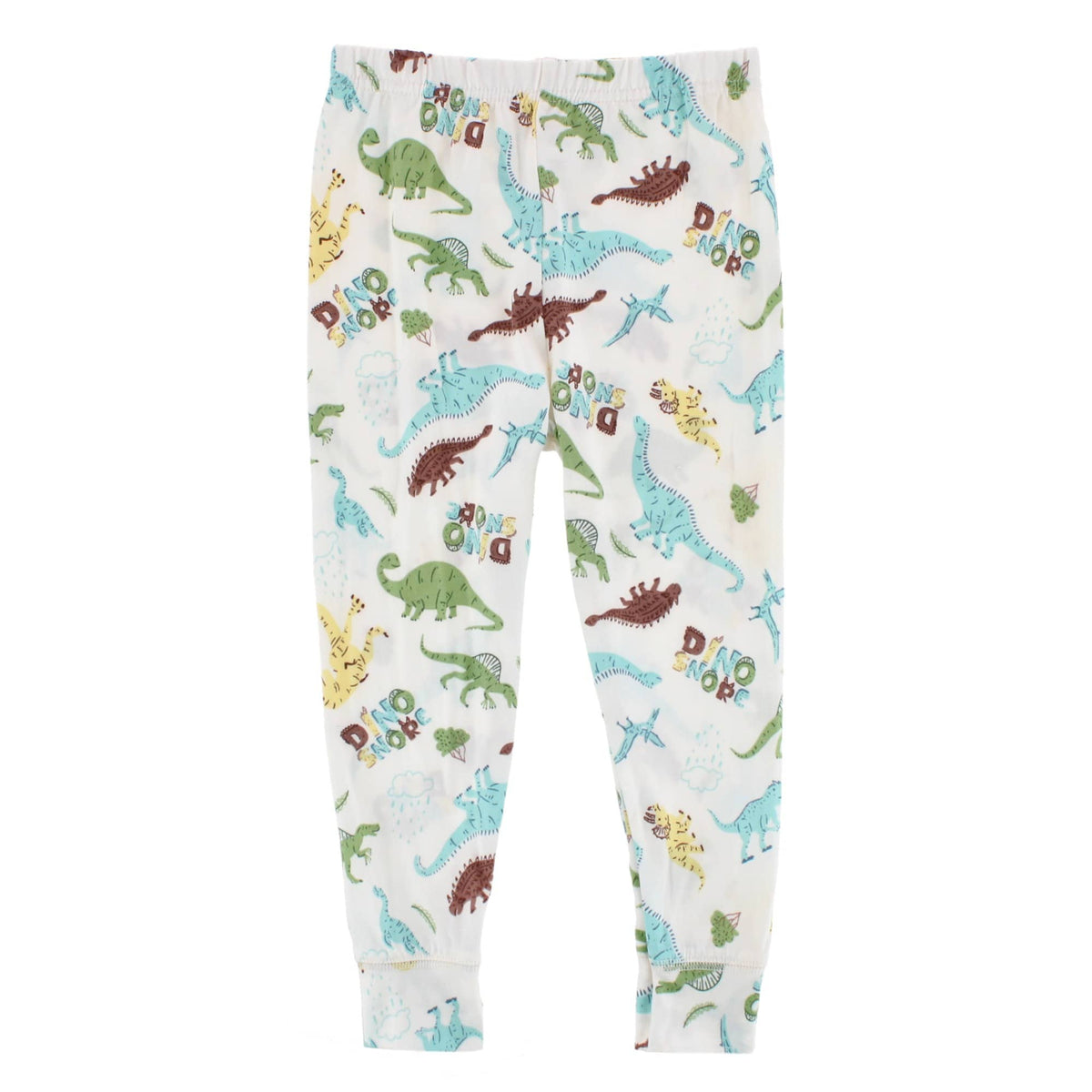 Only Boys Boy's Toddler 2 Piece Dino Snore Snug Pajama Set with Socks - Cream