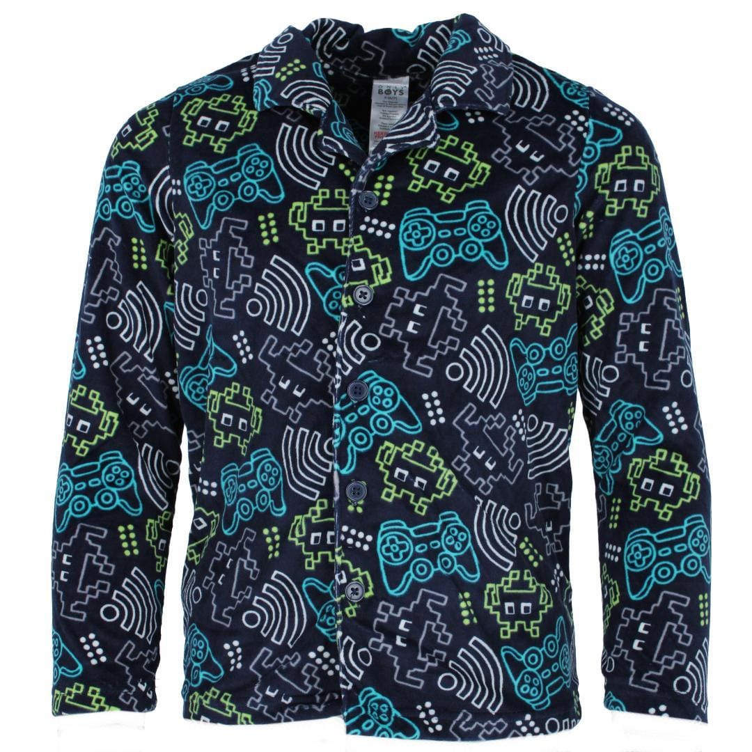 Only Boys Boy's Video Game Velvet Pajama Set - Navy