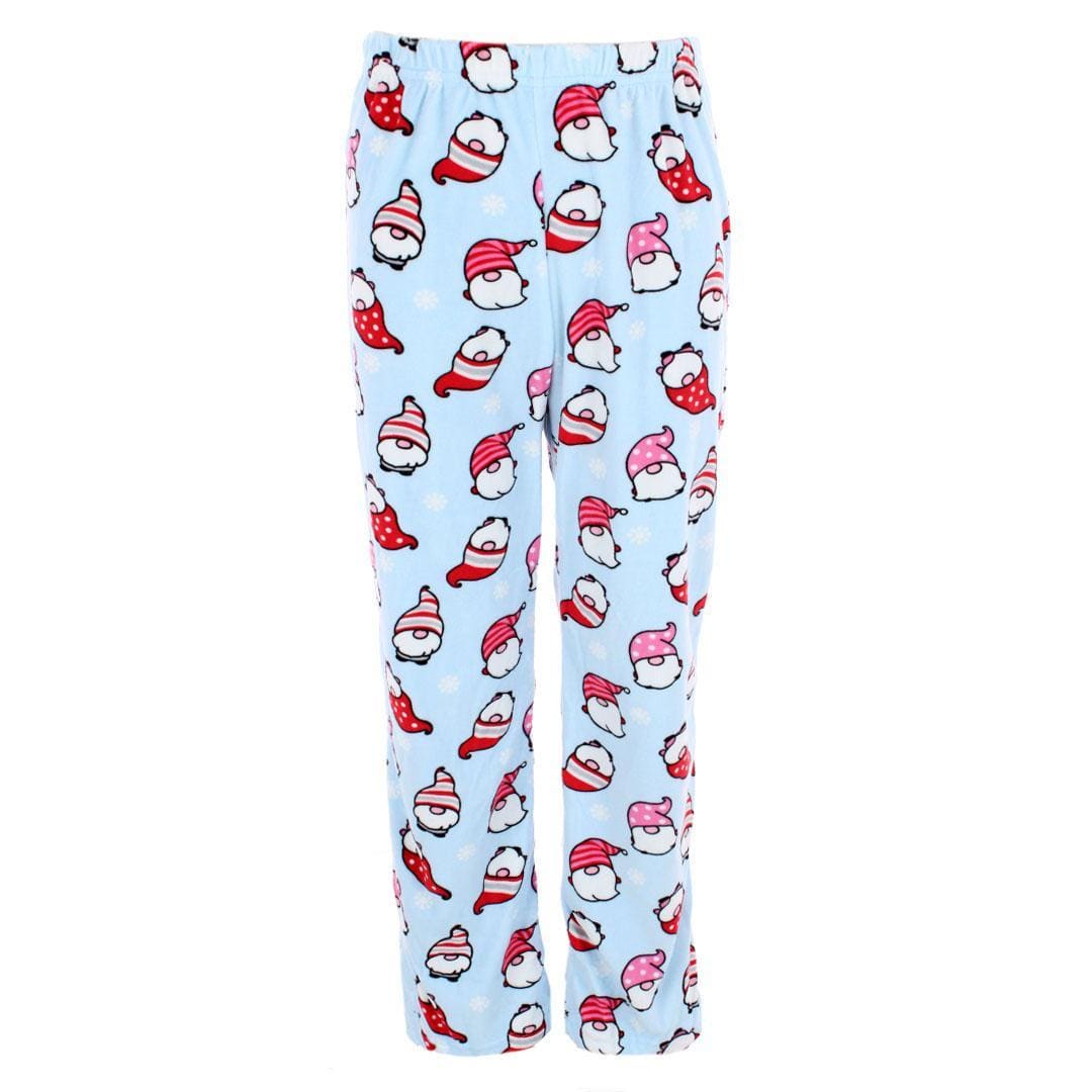 Rene Rofe Girl's Winter Gnome Velour Pajama Set - Light blue