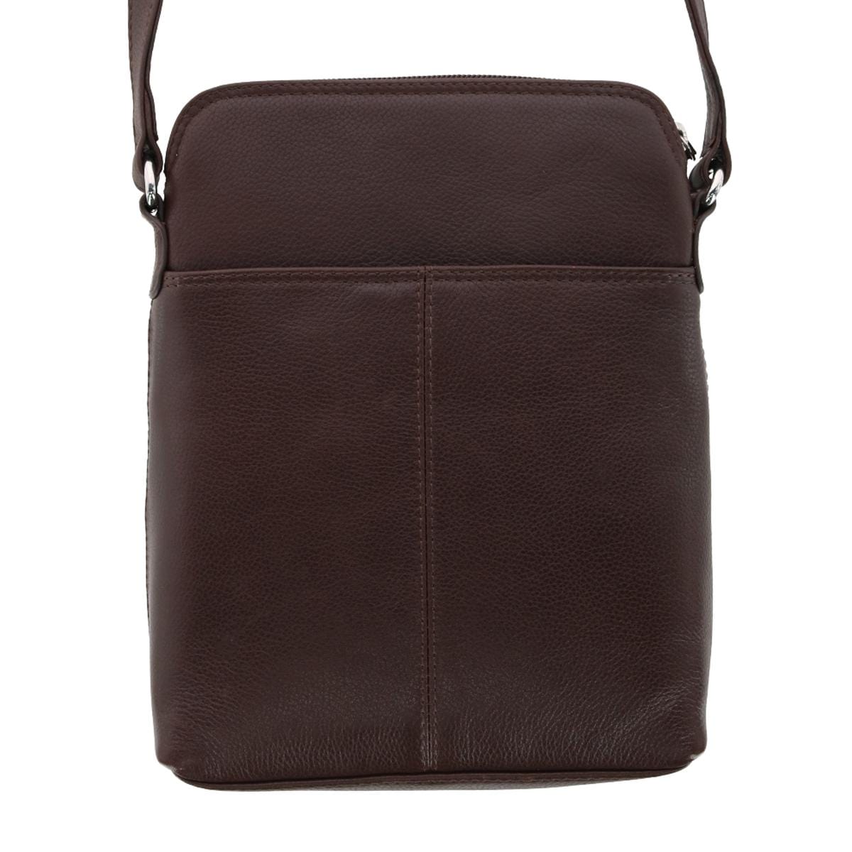 CTM® Women's Leather Small Crossbody Organizer - Mocha
