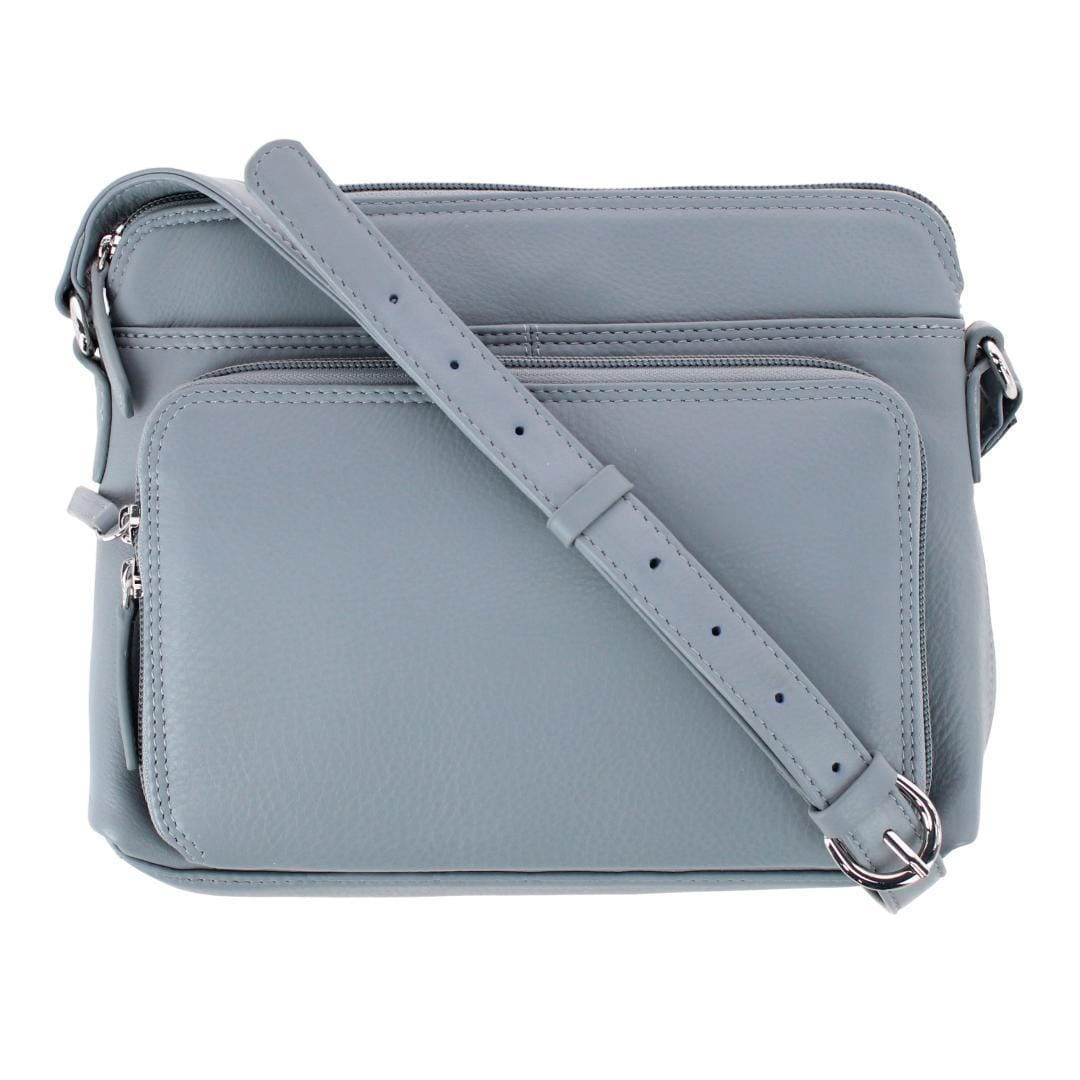 CTM® Women's Leather Shoulder Bag Purse with Side Organizer
