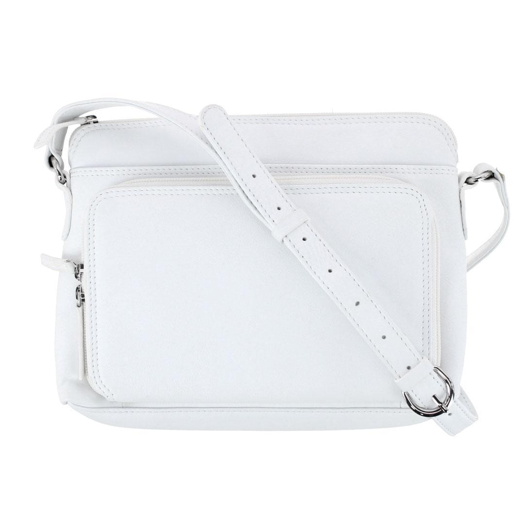 CTM® Women's Leather Shoulder Bag Purse with Side Organizer