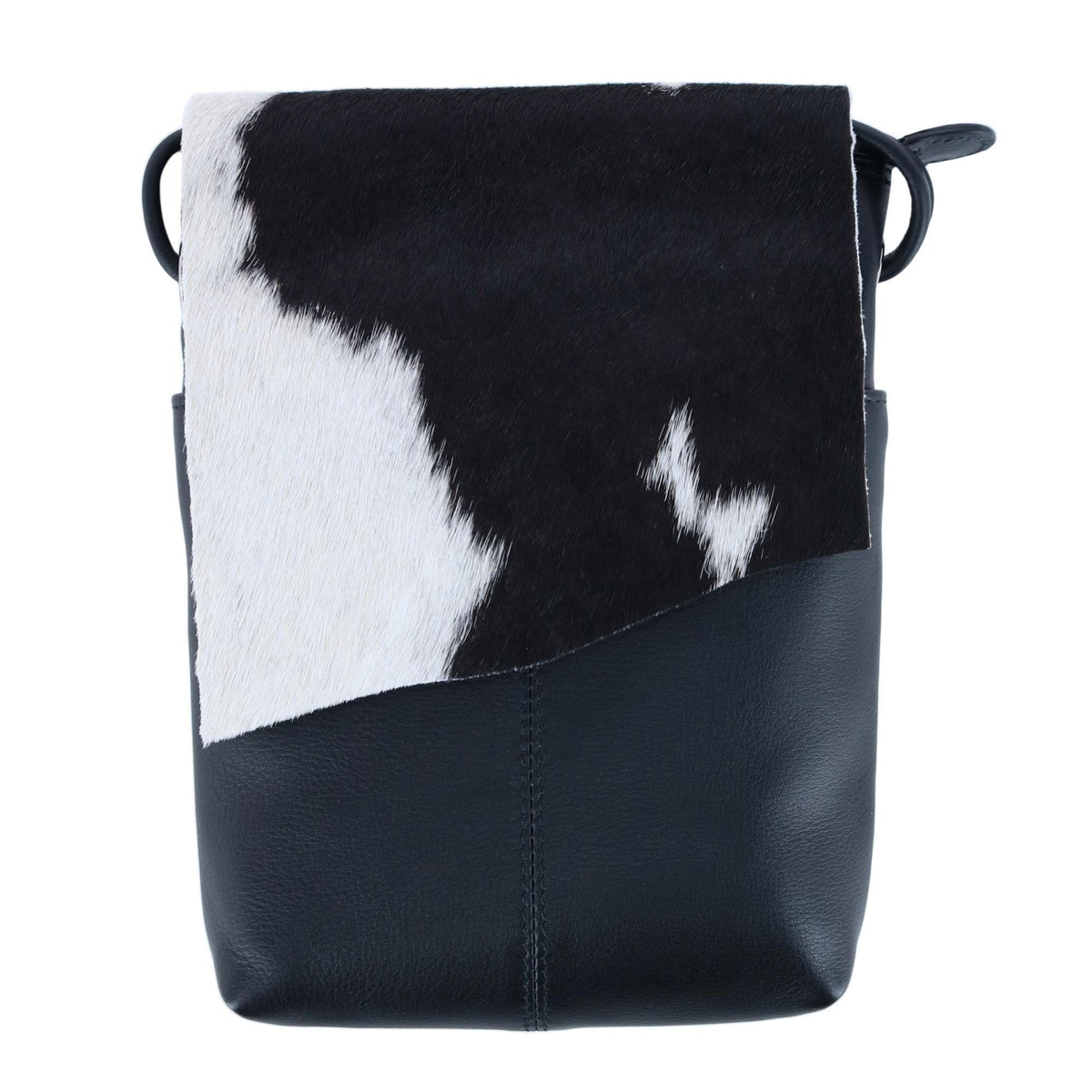CTM® Women's Western Leather Cow Print Crossbody Purse