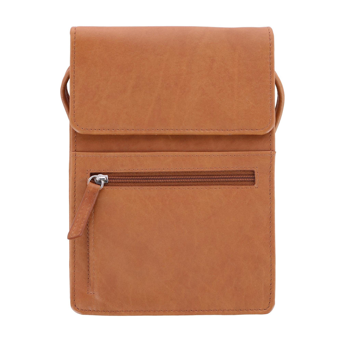 CTM® Women's Compact Organizer Crossbody Handbag - Antique Saddle