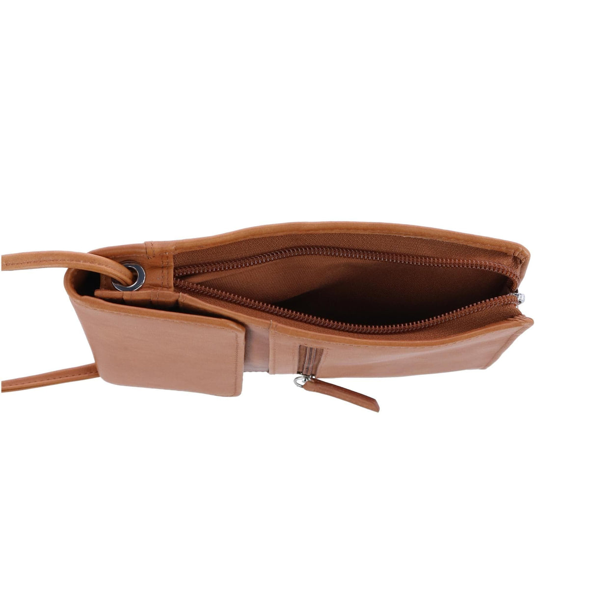 CTM® Women's Compact Organizer Crossbody Handbag - Antique Saddle