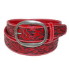 Leather Western Embossed Belt with Removable Buckle