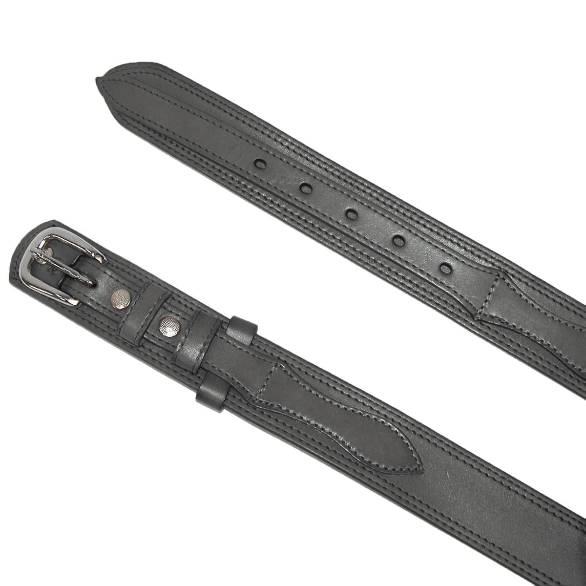 CTM® Men's Leather Removable Buckle Ranger Belt - Black