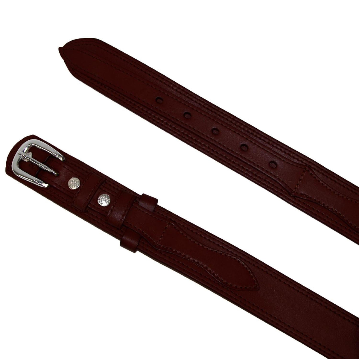 CTM® Men's Leather Removable Buckle Ranger Belt - Brown