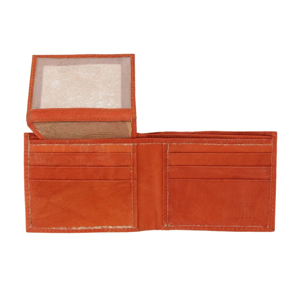 CTM® Kid's Leather Western Themed Bi-Fold Wallet - Cowboy Hat and Cowboy Boot