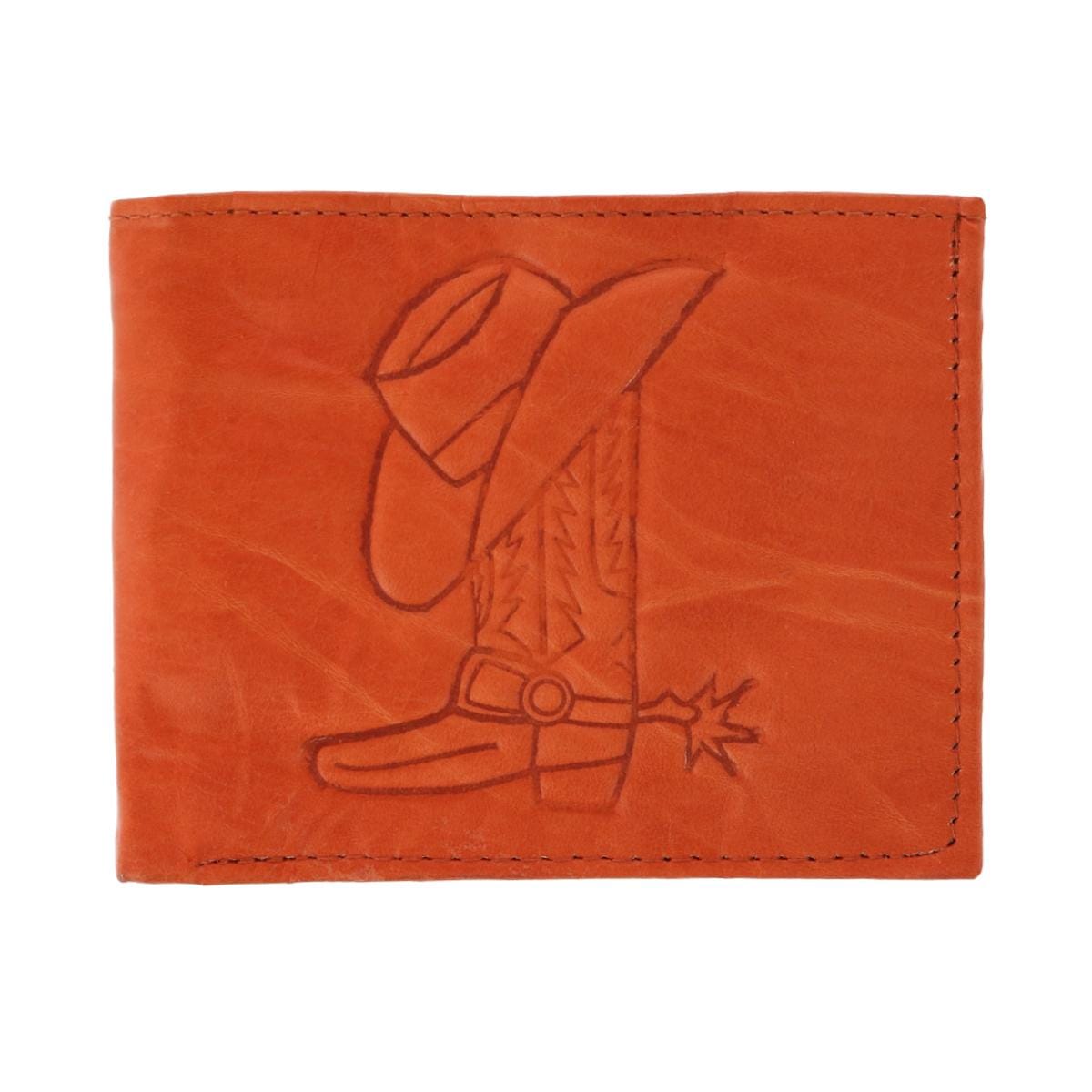 CTM® Kid's Leather Western Themed Bi-Fold Wallet - Kid's Leather Western Themed Bi-Fold Wallet