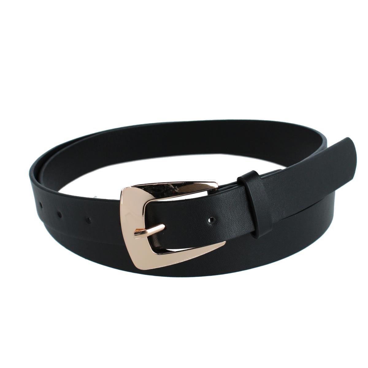 CTM® Women's Plus Size Modern Cowboy Buckle Belt (Pack of 2 Colors) - Black & Cognac