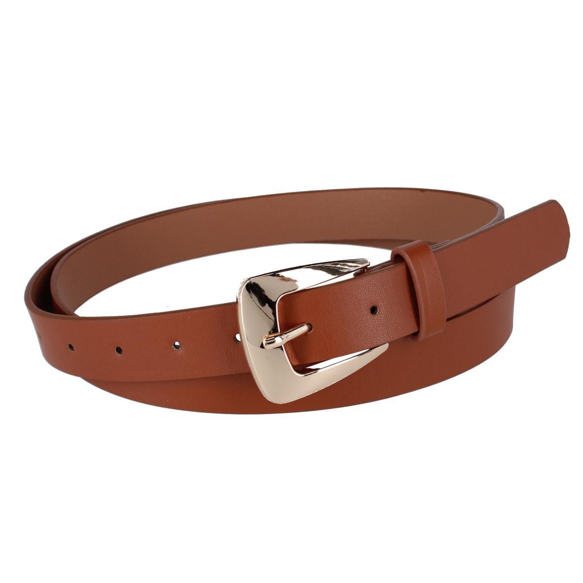 CTM® Women's Plus Size Modern Cowboy Buckle Belt (Pack of 2 Colors) - Black & Cognac