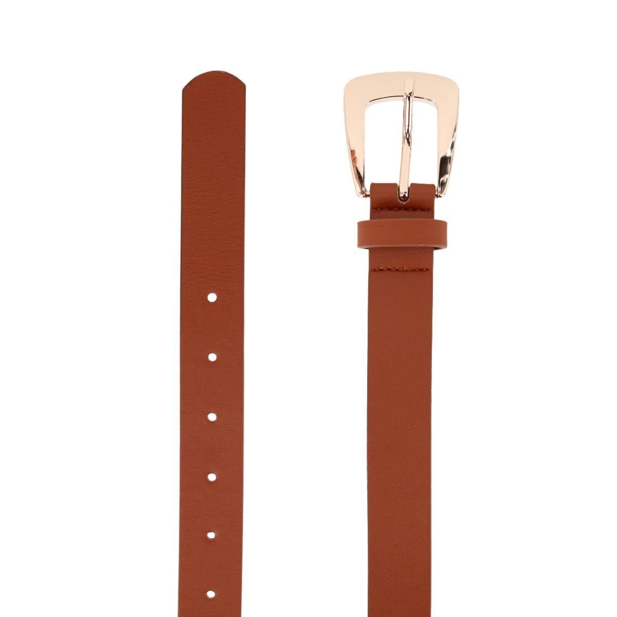 CTM® Women's Plus Size Modern Cowboy Buckle Belt (Pack of 2 Colors) - Black & Cognac