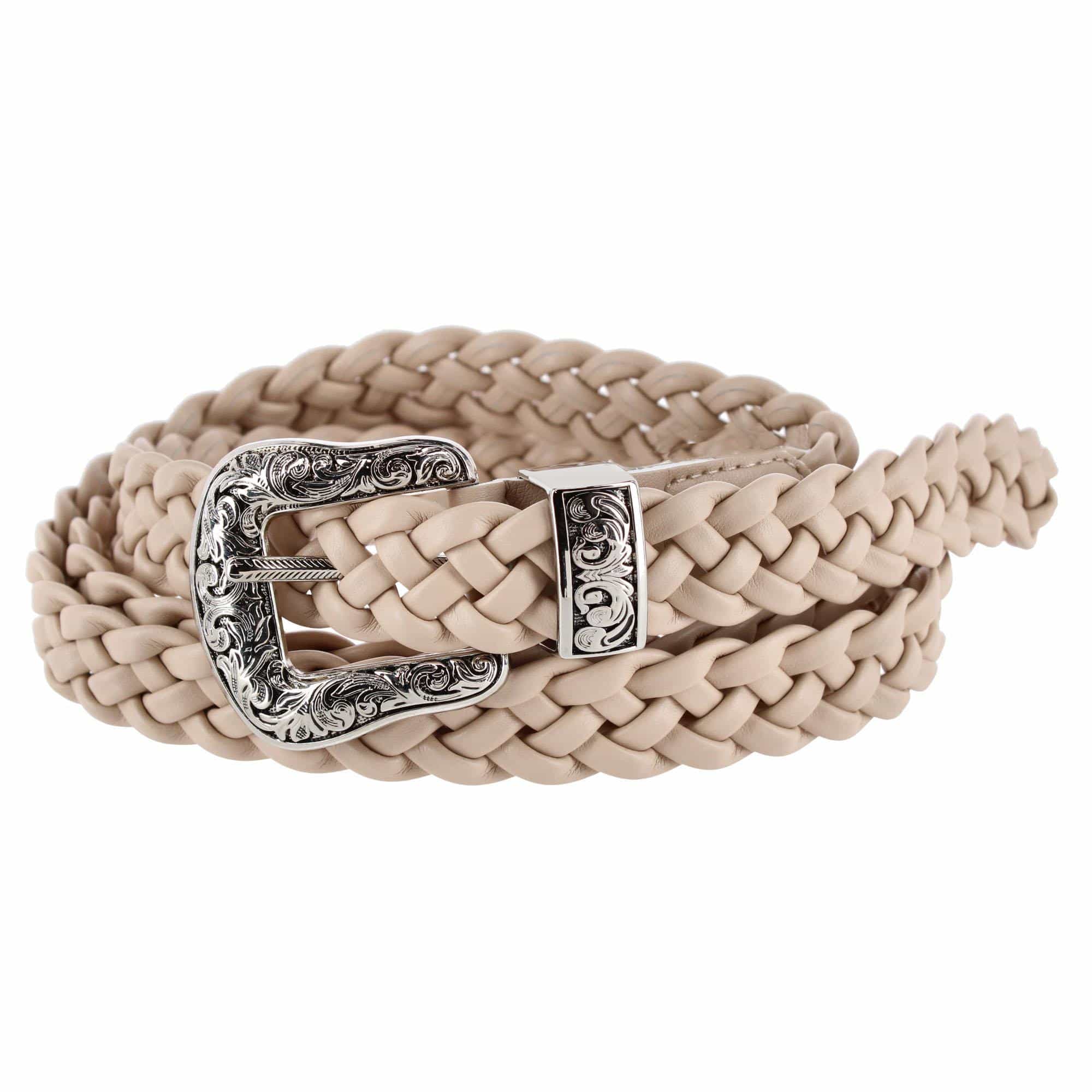 CTM® Women's Plus Size Western Buckle Braided Synthetic Belt - Women's Plus Size Western Buckle Braided Synthetic Belt