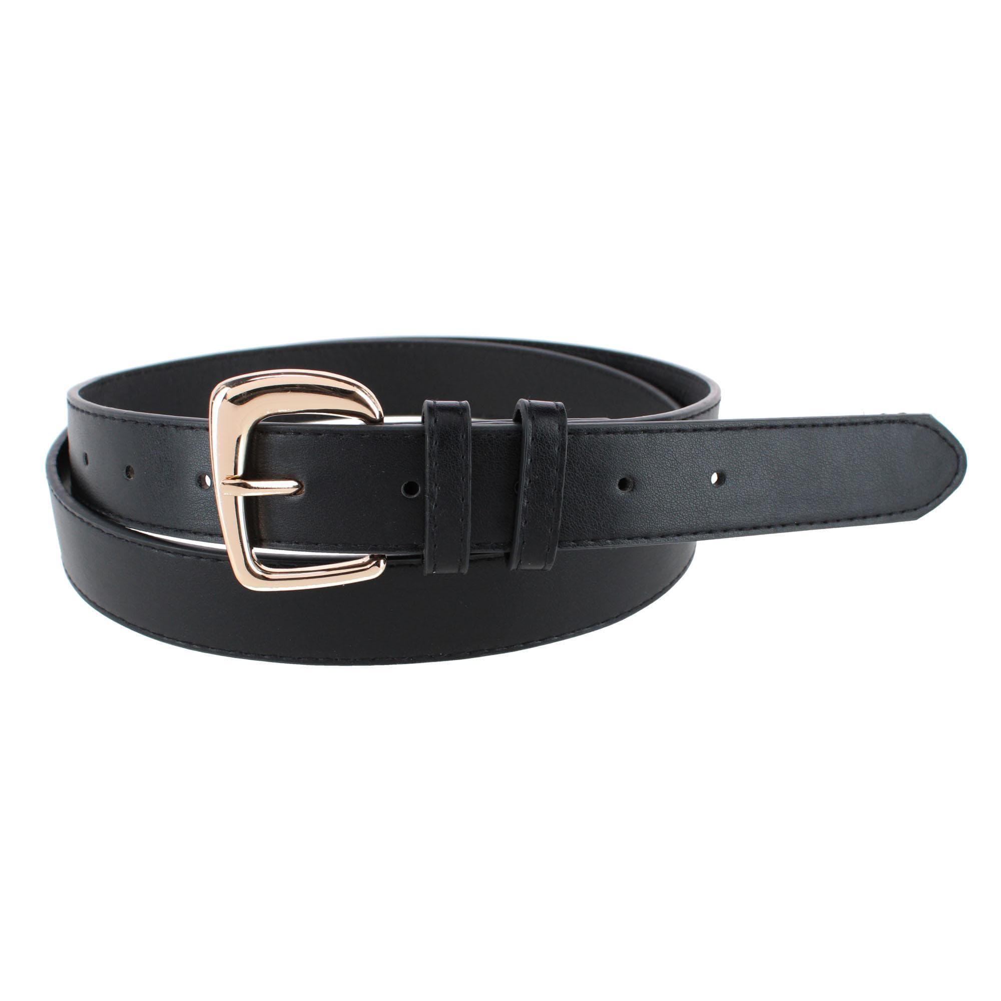 CTM® Women's Plus Size Double Loop Synthetic Leather Belt