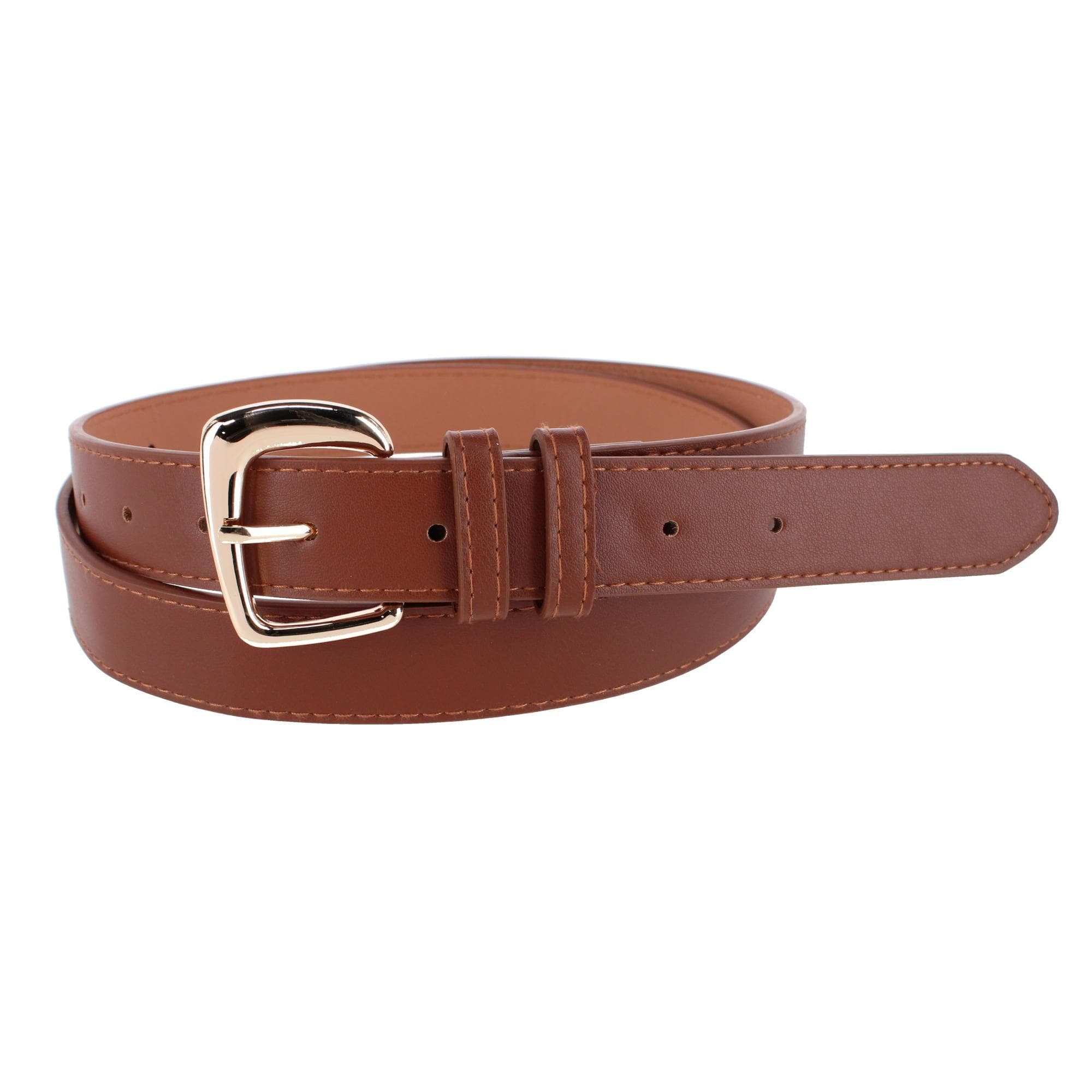 CTM® Women's Plus Size Double Loop Synthetic Leather Belt