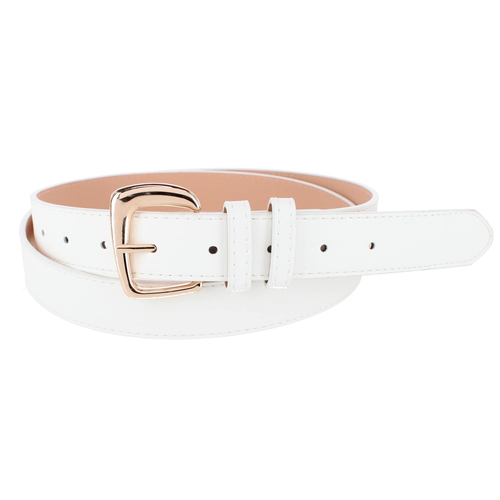 CTM® Women's Plus Size Double Loop Synthetic Leather Belt