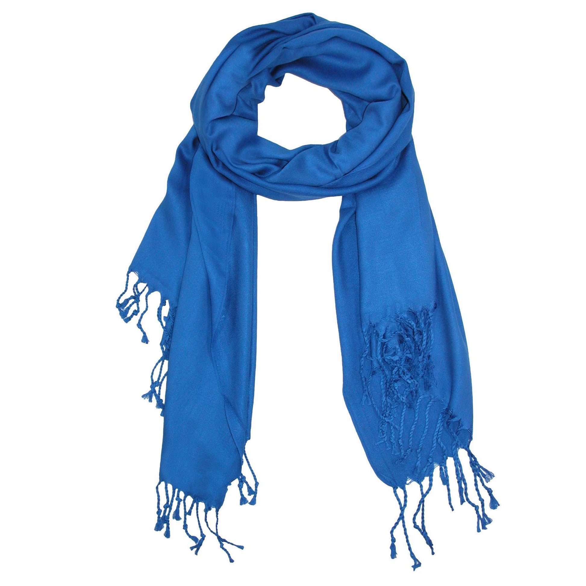 CTM® Women's Classic Pashmina Style Shawl Wraps - Royal Blue